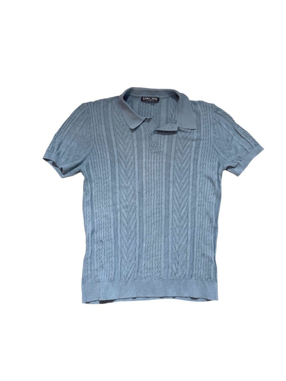 PJ Paul Jones Men's Polo Top Sz M Old Money Sporty Summer Travel Cable Knit Golf